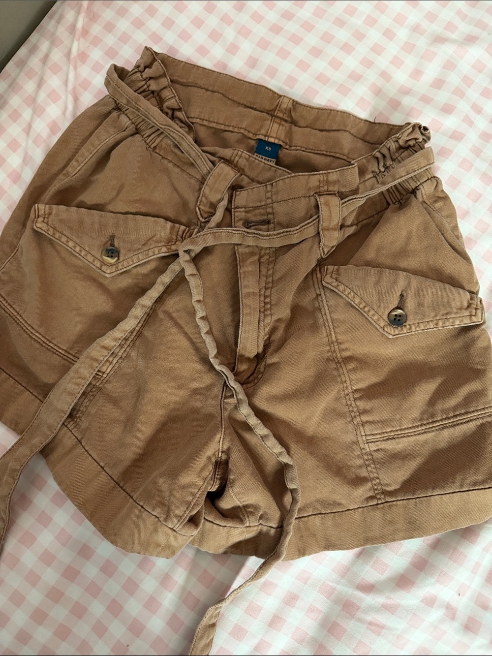 Old Navy Brown Paperbag Waist Cargo Shorts